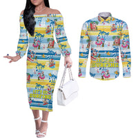 surfing-christmas-couples-matching-off-the-shoulder-long-sleeve-dress-and-long-sleeve-button-shirt-tropical-santa-lets-go-surfing