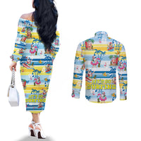 surfing-christmas-couples-matching-off-the-shoulder-long-sleeve-dress-and-long-sleeve-button-shirt-tropical-santa-lets-go-surfing