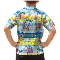 Surfing Christmas Family Matching Mermaid Dress and Hawaiian Shirt Tropical Santa Let's Go Surfing - Wonder Print Shop