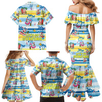Surfing Christmas Family Matching Mermaid Dress and Hawaiian Shirt Tropical Santa Let's Go Surfing - Wonder Print Shop