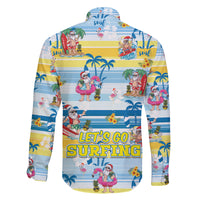 Surfing Christmas Family Matching Mermaid Dress and Hawaiian Shirt Tropical Santa Let's Go Surfing - Wonder Print Shop