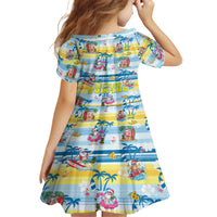 Surfing Christmas Family Matching Off Shoulder Short Dress and Hawaiian Shirt Tropical Santa Let's Go Surfing - Wonder Print Shop