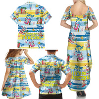 Surfing Christmas Family Matching Summer Maxi Dress and Hawaiian Shirt Tropical Santa Let's Go Surfing - Wonder Print Shop