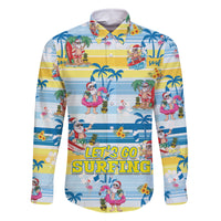 Surfing Christmas Family Matching Summer Maxi Dress and Hawaiian Shirt Tropical Santa Let's Go Surfing - Wonder Print Shop