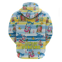 Surfing Christmas Hoodie Tropical Santa Let's Go Surfing - Wonder Print Shop