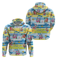 Surfing Christmas Hoodie Tropical Santa Let's Go Surfing - Wonder Print Shop