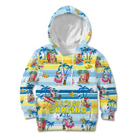 Surfing Christmas Kid Hoodie Tropical Santa Let's Go Surfing - Wonder Print Shop