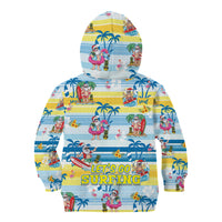 Surfing Christmas Kid Hoodie Tropical Santa Let's Go Surfing - Wonder Print Shop