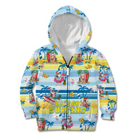 Surfing Christmas Kid Hoodie Tropical Santa Let's Go Surfing - Wonder Print Shop
