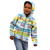 Surfing Christmas Kid Hoodie Tropical Santa Let's Go Surfing - Wonder Print Shop