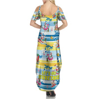 Surfing Christmas Summer Maxi Dress Tropical Santa Let's Go Surfing - Wonder Print Shop