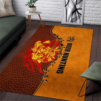 Skull Deer Hunting Area Rug Vintage Leather Bow Hunter - Wonder Print Shop