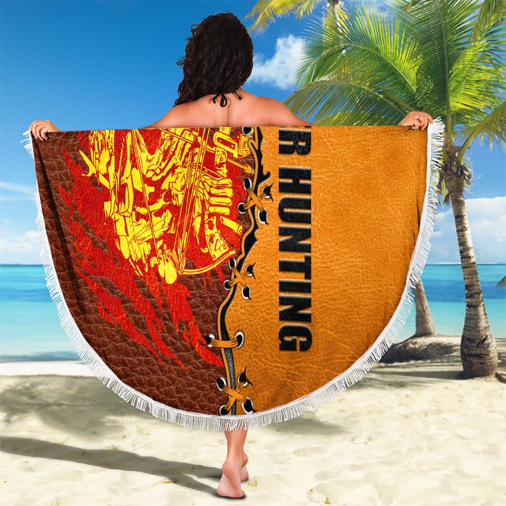 Skull Deer Hunting Beach Blanket Vintage Leather Bow Hunter - Wonder Print Shop