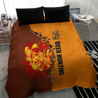 Skull Deer Hunting Bedding Set Vintage Leather Bow Hunter - Wonder Print Shop