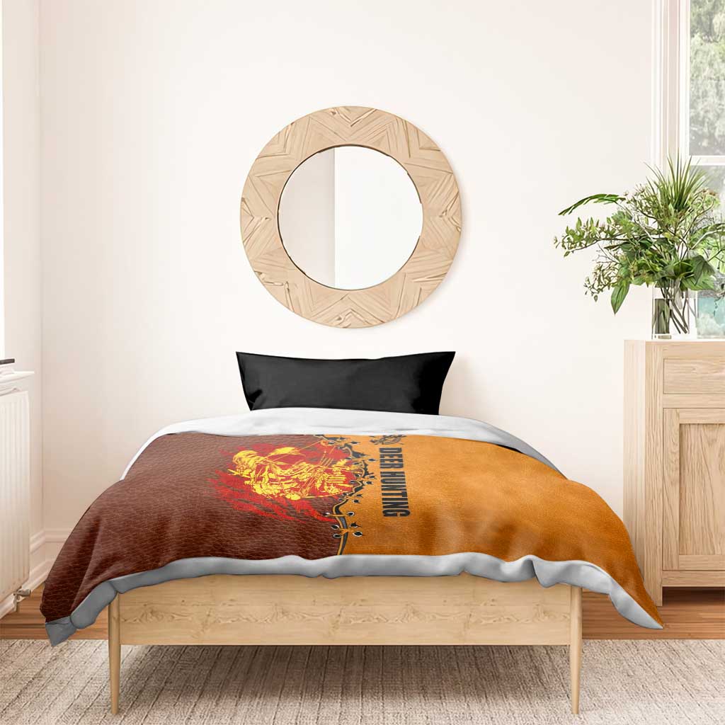 Skull Deer Hunting Bedding Set Vintage Leather Bow Hunter - Wonder Print Shop