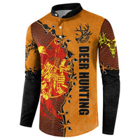 Skull Deer Hunting Button Sweatshirt Vintage Leather Bow Hunter - Wonder Print Shop
