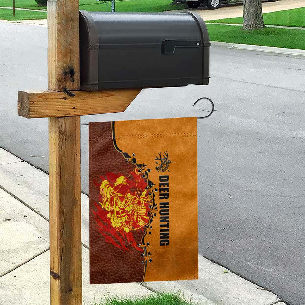 Skull Deer Hunting Garden Flag Vintage Leather Bow Hunter - Wonder Print Shop