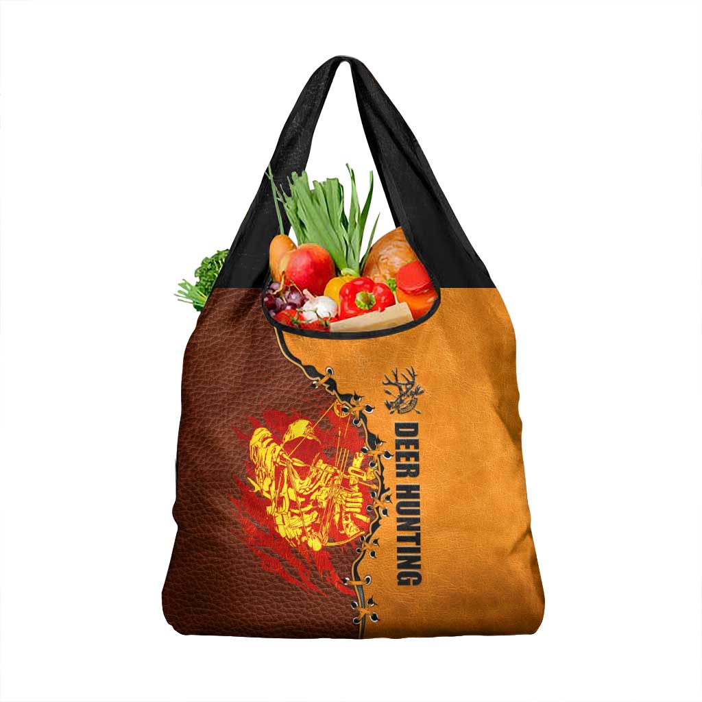 Skull Deer Hunting Grocery Bag Vintage Leather Bow Hunter - Wonder Print Shop