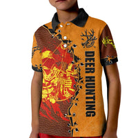 Skull Deer Hunting Kid Polo Shirt Vintage Leather Bow Hunter - Wonder Print Shop