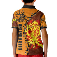 Skull Deer Hunting Kid Polo Shirt Vintage Leather Bow Hunter - Wonder Print Shop