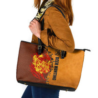Skull Deer Hunting Leather Tote Bag Vintage Leather Bow Hunter - Wonder Print Shop