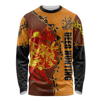 Skull Deer Hunting Long Sleeve Shirt Vintage Leather Bow Hunter - Wonder Print Shop