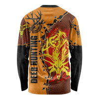 Skull Deer Hunting Long Sleeve Shirt Vintage Leather Bow Hunter - Wonder Print Shop