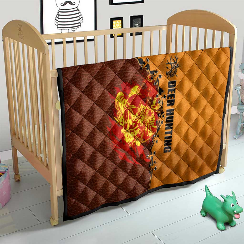 Skull Deer Hunting Quilt Vintage Leather Bow Hunter - Wonder Print Shop