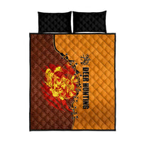 Skull Deer Hunting Quilt Bed Set Vintage Leather Bow Hunter - Wonder Print Shop