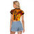 Skull Deer Hunting Raglan Cropped T Shirt Vintage Leather Bow Hunter - Wonder Print Shop