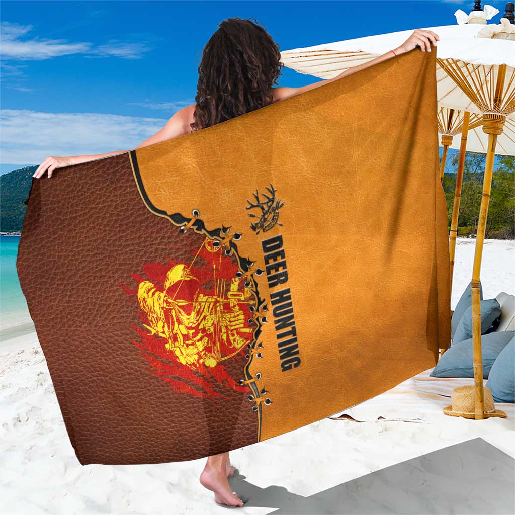 Skull Deer Hunting Sarong Vintage Leather Bow Hunter - Wonder Print Shop