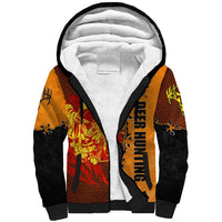 Skull Deer Hunting Sherpa Hoodie Vintage Leather Bow Hunter - Wonder Print Shop