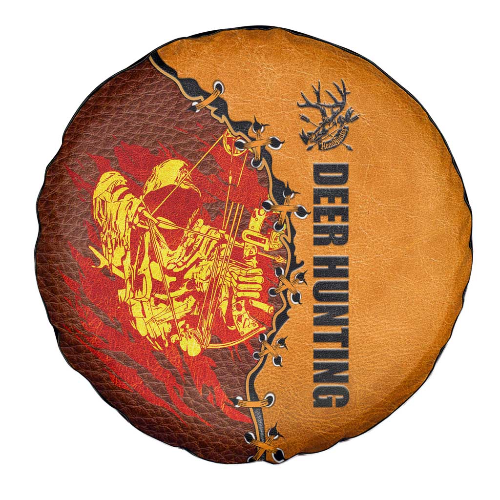 Skull Deer Hunting Spare Tire Cover Vintage Leather Bow Hunter - Wonder Print Shop