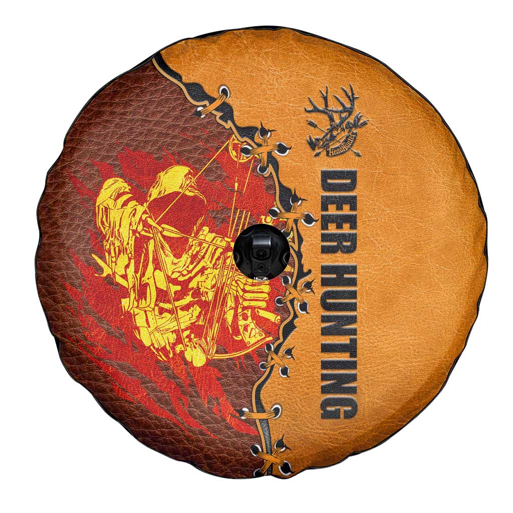 Skull Deer Hunting Spare Tire Cover Vintage Leather Bow Hunter - Wonder Print Shop