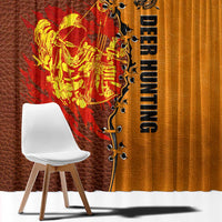Skull Deer Hunting Window Curtain Vintage Leather Bow Hunter - Wonder Print Shop