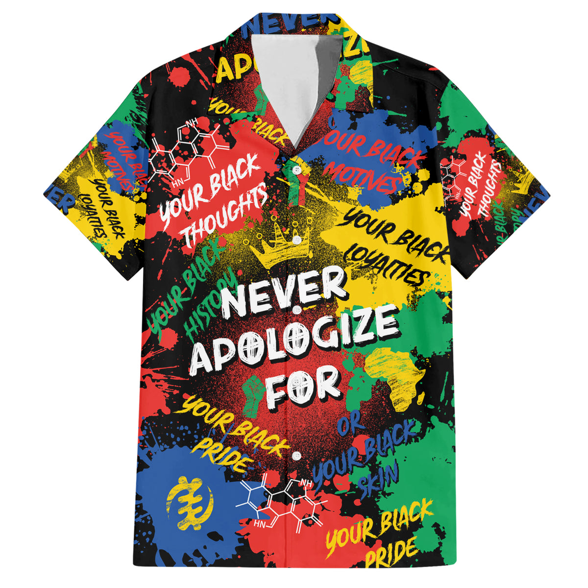 Never Apologize For Being Black Family Matching Short Sleeve Bodycon Dress and Hawaiian Shirt - Wonder Print Shop