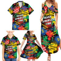Never Apologize For Being Black Family Matching Summer Maxi Dress and Hawaiian Shirt - Wonder Print Shop