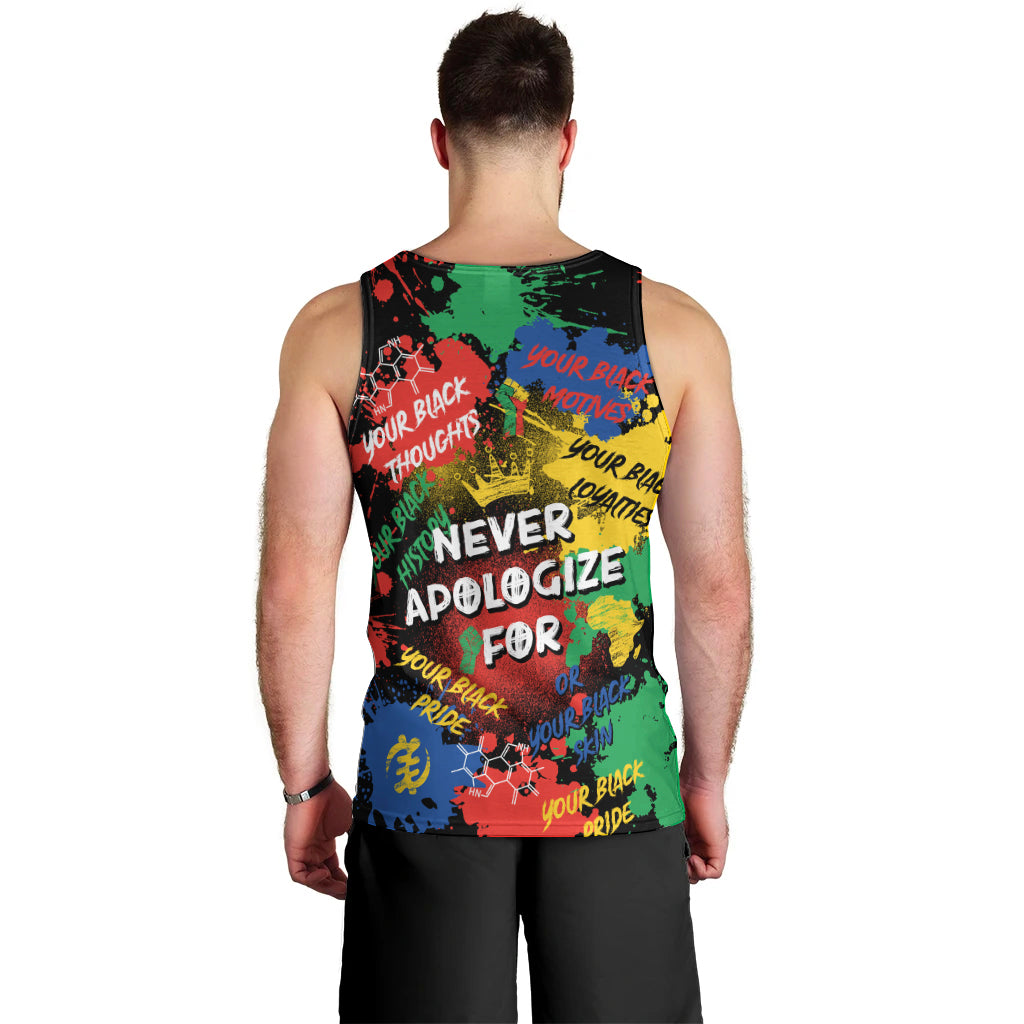 Never Apologize For Being Black Men Tank Top - Wonder Print Shop