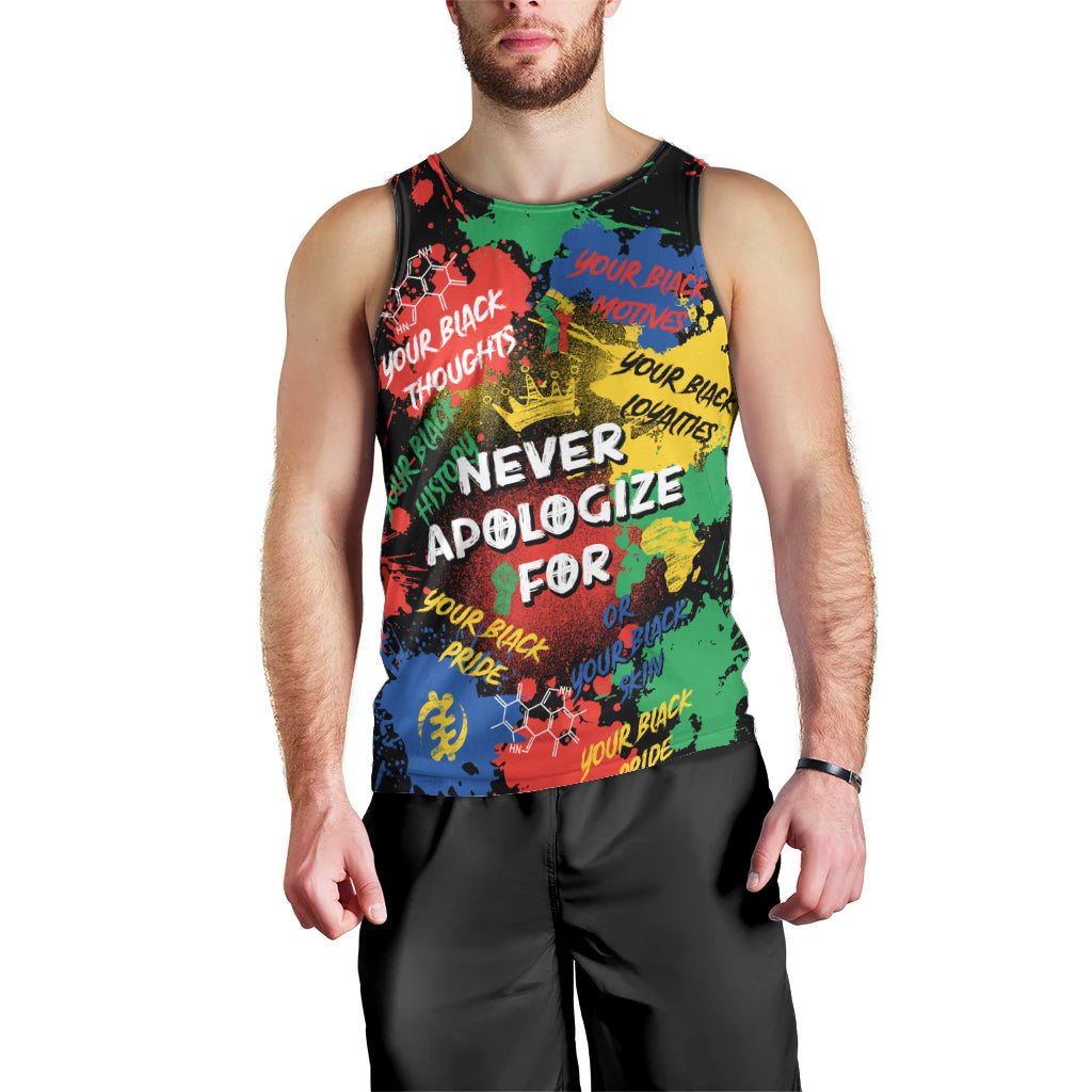 Never Apologize For Being Black Men Tank Top - Wonder Print Shop