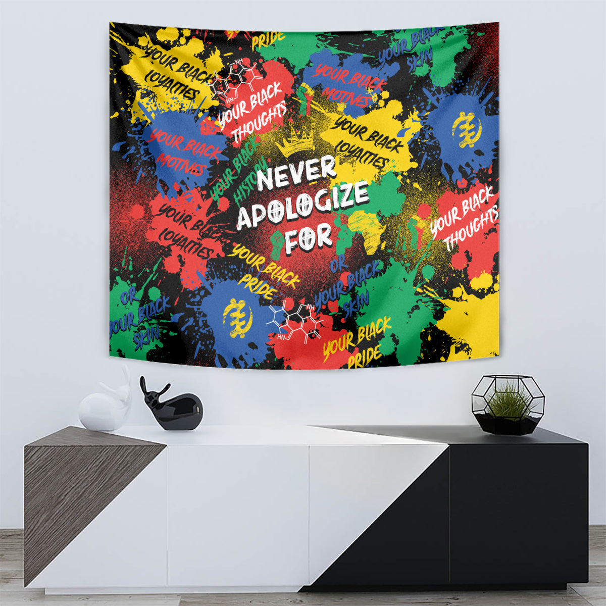 Never Apologize For Being Black Tapestry - Wonder Print Shop
