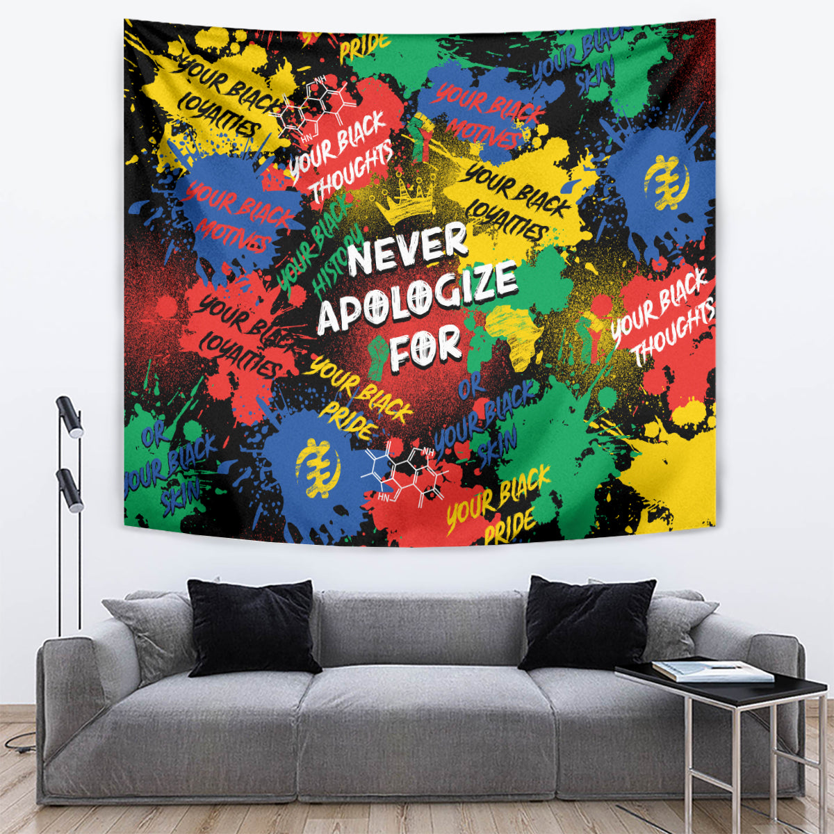 Never Apologize For Being Black Tapestry - Wonder Print Shop