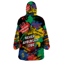Never Apologize For Being Black Wearable Blanket Hoodie - Wonder Print Shop