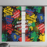 Never Apologize For Being Black Window Curtain - Wonder Print Shop