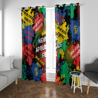Never Apologize For Being Black Window Curtain - Wonder Print Shop