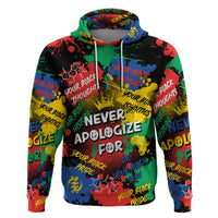 Never Apologize For Being Black Zip Hoodie - Wonder Print Shop