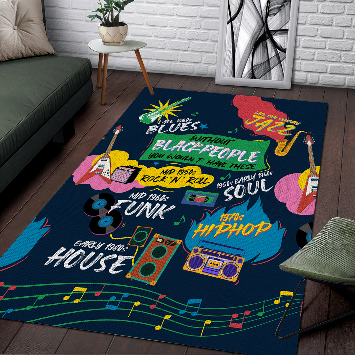 Music That Makes Us Proud African Area Rug Black People - Wonder Print Shop