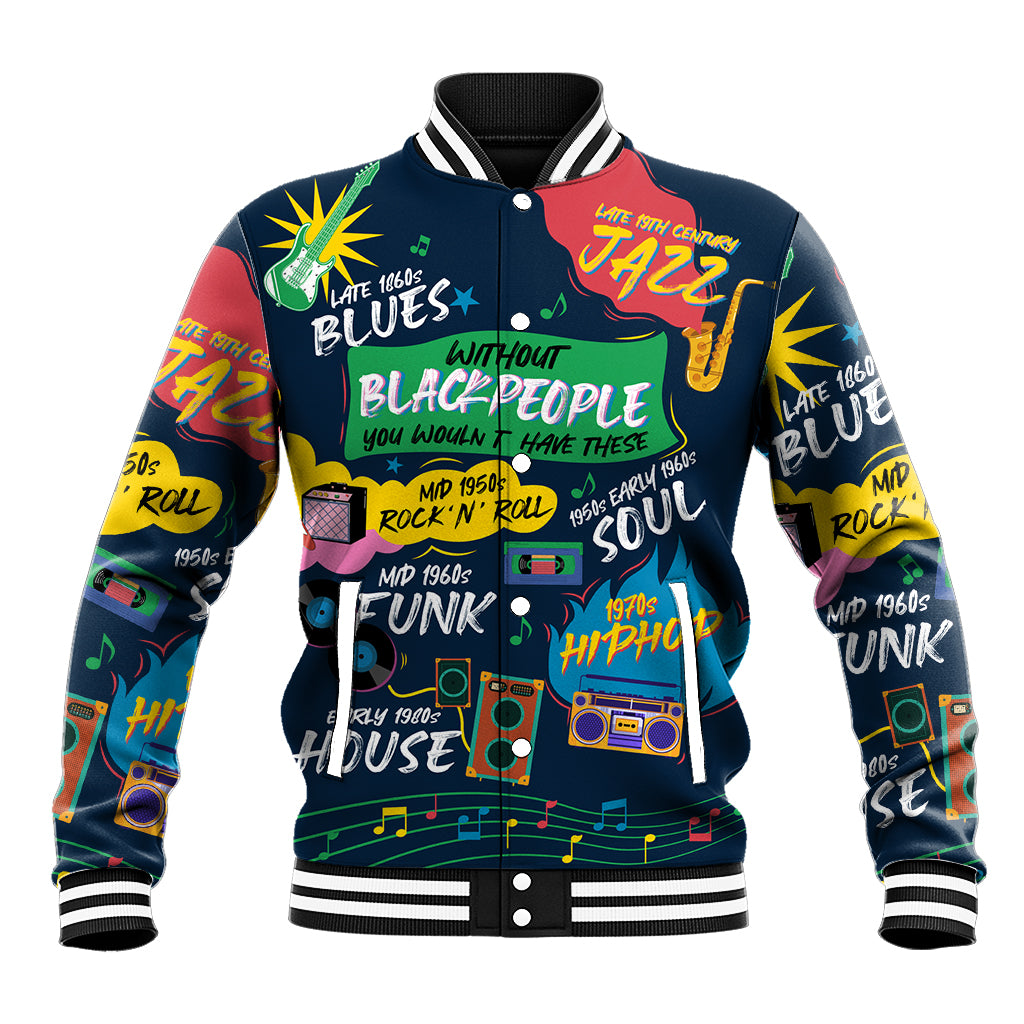 Music That Makes Us Proud African Baseball Jacket Black People - Wonder Print Shop