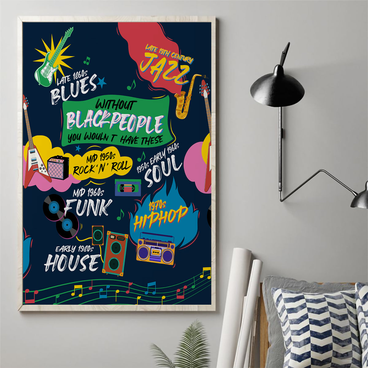 Music That Makes Us Proud African Canvas Wall Art Black People - Wonder Print Shop