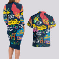Music That Makes Us Proud African Couples Matching Long Sleeve Bodycon Dress and Hawaiian Shirt Black People - Wonder Print Shop