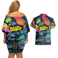 Music That Makes Us Proud African Couples Matching Off Shoulder Short Dress and Hawaiian Shirt Black People - Wonder Print Shop